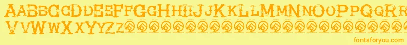 HireacowboyRegular Font – Orange Fonts on Yellow Background