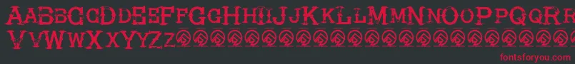 フォントHireacowboyRegular – 黒い背景に赤い文字
