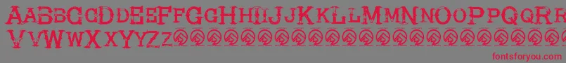 HireacowboyRegular Font – Red Fonts on Gray Background