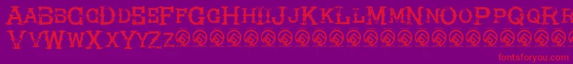 Police HireacowboyRegular – polices rouges sur fond violet