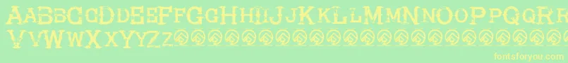 Шрифт HireacowboyRegular – жёлтые шрифты на зелёном фоне