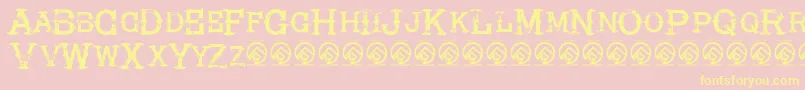 Czcionka HireacowboyRegular – żółte czcionki na różowym tle