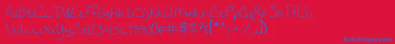 Lehn160-Schriftart – Blaue Schriften auf rotem Hintergrund