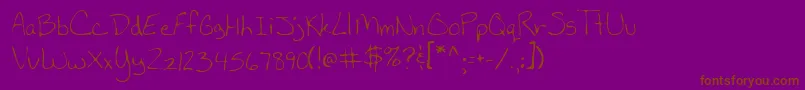 Lehn160-fontti – ruskeat fontit violetilla taustalla
