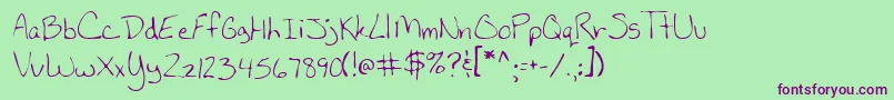 Lehn160 Font – Purple Fonts on Green Background