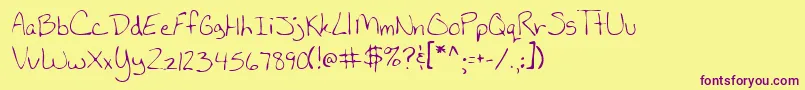 Lehn160 Font – Purple Fonts on Yellow Background