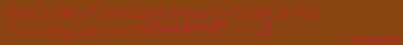 Lehn160 Font – Red Fonts on Brown Background