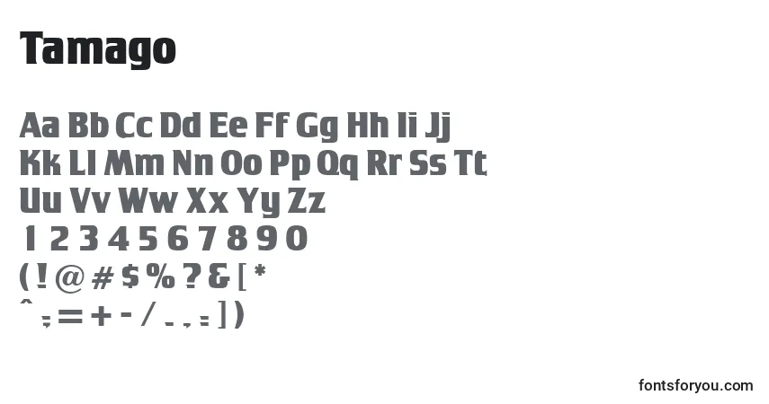 A fonte Tamago – alfabeto, números, caracteres especiais
