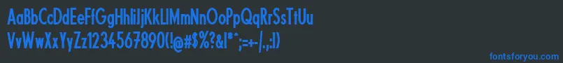 Шрифт FundamentalBrigadeCondensed – синие шрифты на чёрном фоне