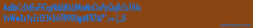 FundamentalBrigadeCondensed Font – Blue Fonts on Brown Background