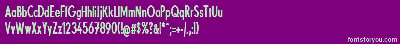 フォントFundamentalBrigadeCondensed – 紫の背景に緑のフォント