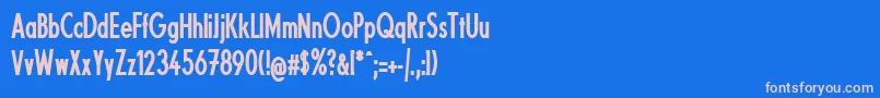 FundamentalBrigadeCondensed-fontti – vaaleanpunaiset fontit sinisellä taustalla