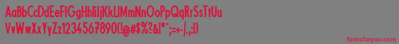 Fonte FundamentalBrigadeCondensed – fontes vermelhas em um fundo cinza
