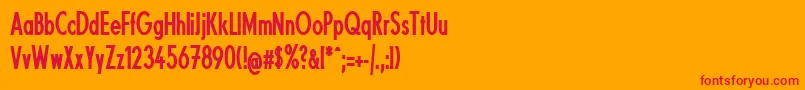 Шрифт FundamentalBrigadeCondensed – красные шрифты на оранжевом фоне