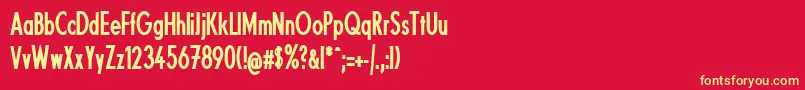 FundamentalBrigadeCondensed-fontti – keltaiset fontit punaisella taustalla