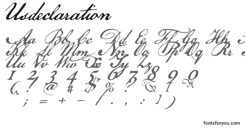 Usdeclaration-fontti – aakkoset, numerot, erikoismerkit