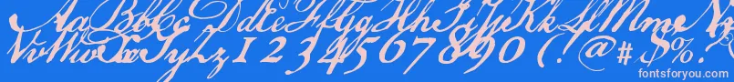 Usdeclaration Font – Pink Fonts on Blue Background