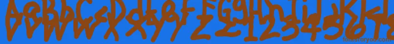 JehzlauConcepts Font – Brown Fonts on Blue Background