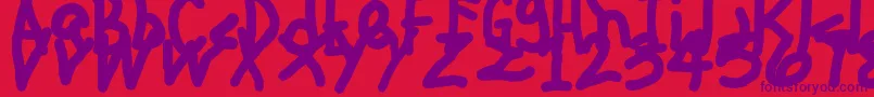 JehzlauConcepts Font – Purple Fonts on Red Background