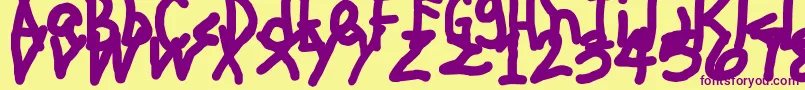 JehzlauConcepts Font – Purple Fonts on Yellow Background