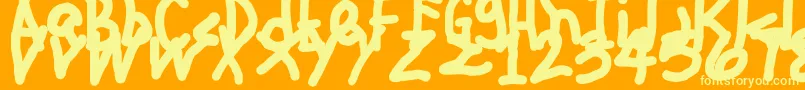 JehzlauConcepts Font – Yellow Fonts on Orange Background