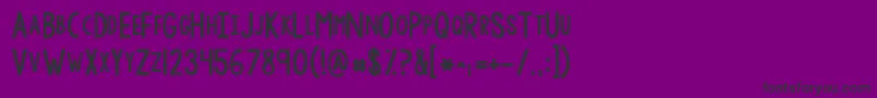 フォントKgmodernmonogramplain – 紫の背景に黒い文字