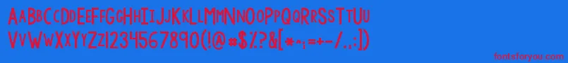 Kgmodernmonogramplain Font – Red Fonts on Blue Background