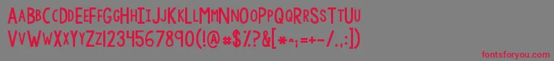 Kgmodernmonogramplain Font – Red Fonts on Gray Background