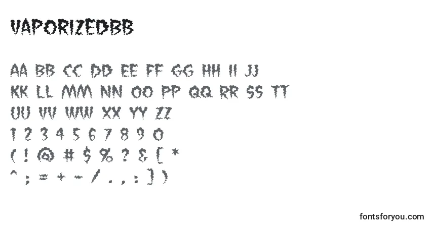VaporizedBb Font – alphabet, numbers, special characters