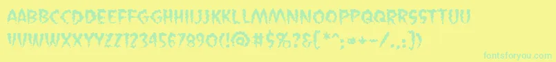 VaporizedBb-Schriftart – Grüne Schriften auf gelbem Hintergrund