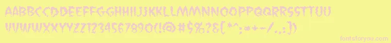 VaporizedBb Font – Pink Fonts on Yellow Background