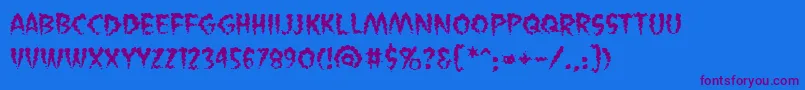 VaporizedBb Font – Purple Fonts on Blue Background