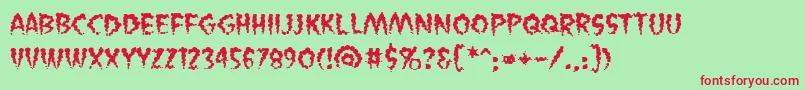 VaporizedBb Font – Red Fonts on Green Background