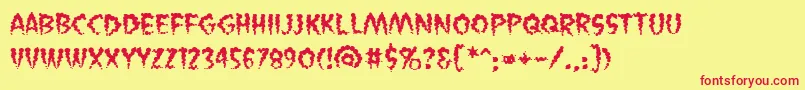 VaporizedBb Font – Red Fonts on Yellow Background