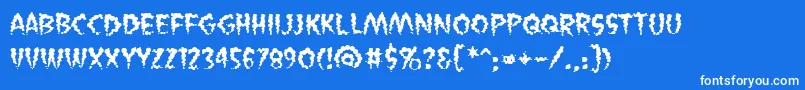 VaporizedBb-Schriftart – Weiße Schriften auf blauem Hintergrund