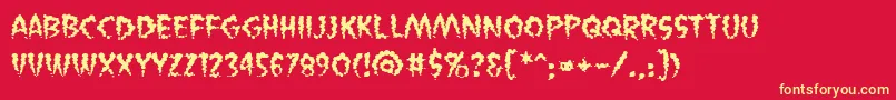 VaporizedBb Font – Yellow Fonts on Red Background