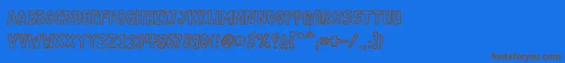 VtcGaragesaleoutlined Font – Brown Fonts on Blue Background