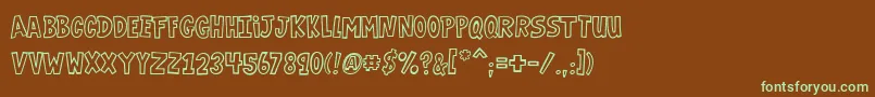 VtcGaragesaleoutlined Font – Green Fonts on Brown Background