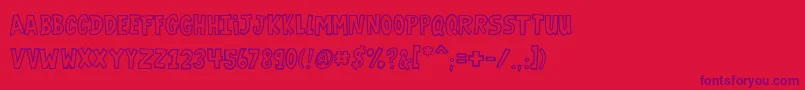 VtcGaragesaleoutlined-Schriftart – Violette Schriften auf rotem Hintergrund