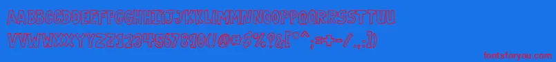 VtcGaragesaleoutlined Font – Red Fonts on Blue Background