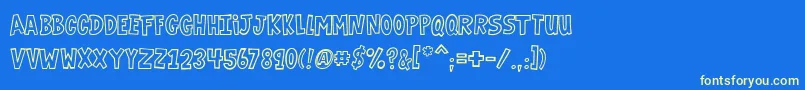 VtcGaragesaleoutlined Font – Yellow Fonts on Blue Background