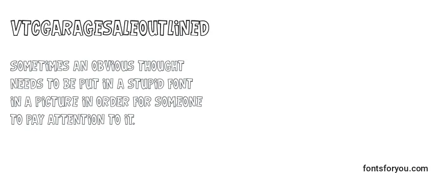 Review of the VtcGaragesaleoutlined (46256) Font