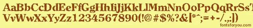 ClearfacerandomXboldRegular-fontti – ruskeat fontit keltaisella taustalla