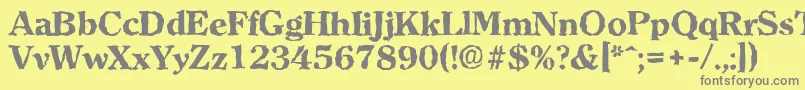 フォントClearfacerandomXboldRegular – 黄色の背景に灰色の文字