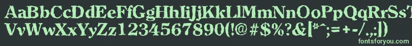 ClearfacerandomXboldRegular-fontti – vihreät fontit mustalla taustalla