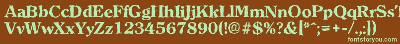 ClearfacerandomXboldRegular Font – Green Fonts on Brown Background