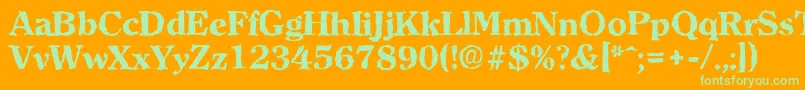 ClearfacerandomXboldRegular Font – Green Fonts on Orange Background