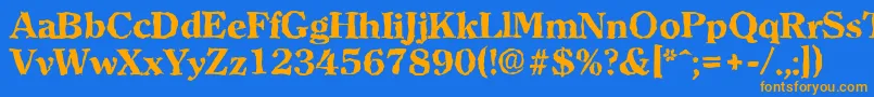 ClearfacerandomXboldRegular Font – Orange Fonts on Blue Background