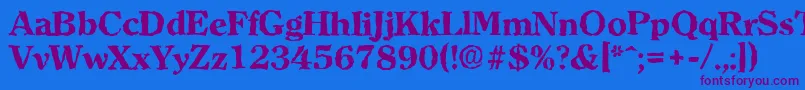 ClearfacerandomXboldRegular Font – Purple Fonts on Blue Background