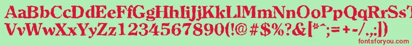 ClearfacerandomXboldRegular Font – Red Fonts on Green Background